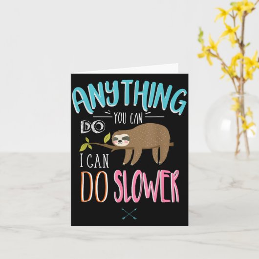 Funny Saying Anything You Can Do I Can Do Slower M カード (黄色い花)