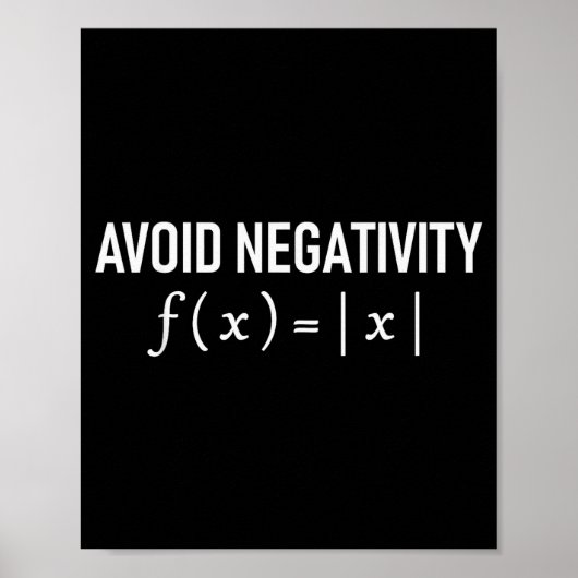 Funny Saying Avoid Negativity Math Equation Men Wo ポスター (正面)