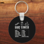 Funny Saying Bbq Timer Beer Grill Dad Barbecue Dri キーホルダー (正面)