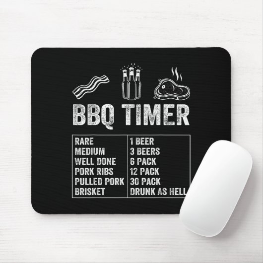 Funny Saying Bbq Timer Beer Grill Dad Barbecue Dri マウスパッド (マウス)