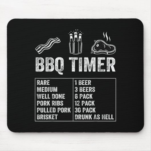 Funny Saying Bbq Timer Beer Grill Dad Barbecue Dri マウスパッド (正面)
