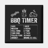 Funny Saying Bbq Timer Beer Grill Dad Barbecue Dri マグネット (正面)