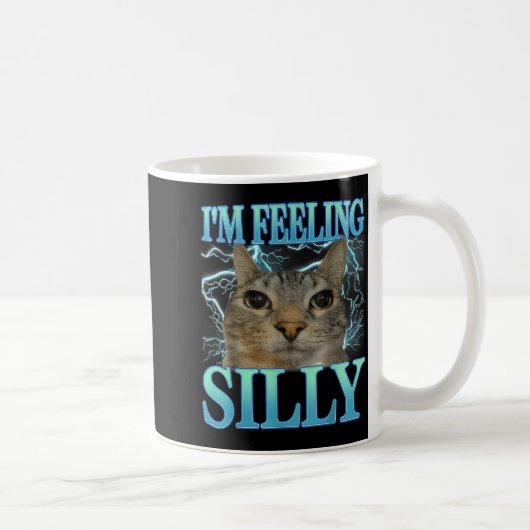 Funny Saying Cat Lover I'm Feeling Silly Cat Meme  コーヒーマグカップ (右)