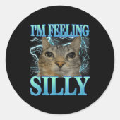 Funny Saying Cat Lover I'm Feeling Silly Cat Meme  ラウンドシール (正面)