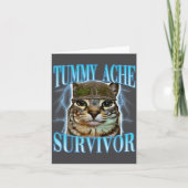 Funny Saying Cats Tummy Ache Survivor Cat Meme Hum カード (正面)