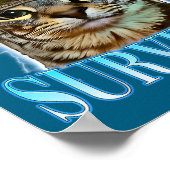 Funny Saying Cats Tummy Ache Survivor Cat Meme Hum ポスター (角)