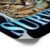 Funny Saying Cats Tummy Ache Survivor Cat Meme Hum ポスター (角)