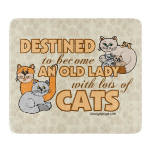 funny Saying Design未来の熱狂するな猫の女性 カッティングボード
