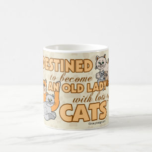 funny Saying Design未来の熱狂するな猫の女性 コーヒーマグカップ