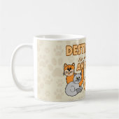 funny Saying Design未来の熱狂するな猫の女性 コーヒーマグカップ (左)