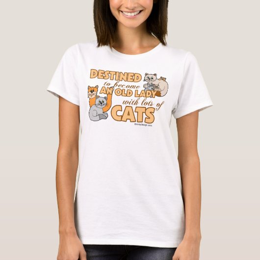 funny Saying Design未来の熱狂するな猫の女性 Tシャツ (正面)