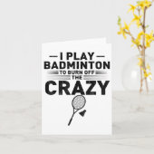 Funny Saying For Badminton Players Women Men  カード (黄色い花)
