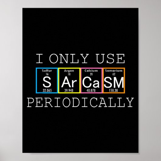 Funny Saying I Only Use Sarcasm Periodically Men W ポスター (正面)