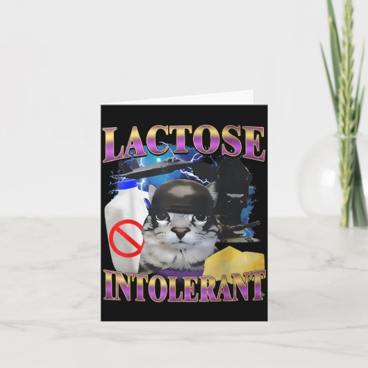 Funny Saying Lactose Intolerant Silly Cat Meme Cat カード (正面)