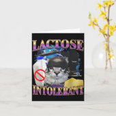 Funny Saying Lactose Intolerant Silly Cat Meme Cat カード (黄色い花)