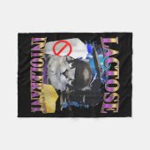 Funny Saying Lactose Intolerant Silly Cat Meme Cat フリースブランケット (正面(横))