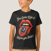 Funny Saying Lick It Before You Stick It Joke Wome Tシャツ (正面)