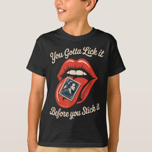 Funny Saying Lick It Before You Stick It Joke Wome Tシャツ (正面)