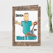 Funny Saying Male Cartoon Old Age Humor Birthday カード (正面)