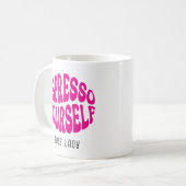 Funny Saying Modern Espresso Yourself Retro Name コーヒーマグカップ (正面左)