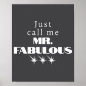 Funny Saying Mr Fabulous Descriptive  ポスター (正面)