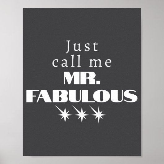 Funny Saying Mr Fabulous Descriptive  ポスター (正面)