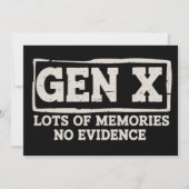 Funny Saying Sarcastic Gen X Lots of Memories No 招待状 (正面)