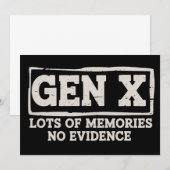 Funny Saying Sarcastic Gen X Lots of Memories No 招待状 (正面/裏面)
