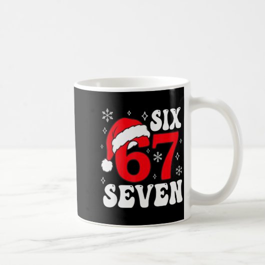 Funny Saying Six Seven Christmas 67 Meme Xmas Boys コーヒーマグカップ (右)