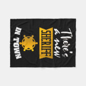 Funny Saying There's A New Sheriff In Town Deputy  フリースブランケット (正面(横))