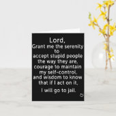 Funny Sayings S - New Serenity Jail Prayer  カード (黄色い花)