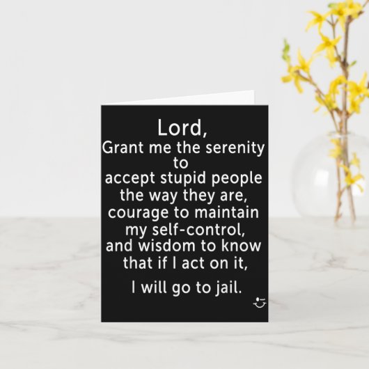 Funny Sayings S - New Serenity Jail Prayer  カード (黄色い花)