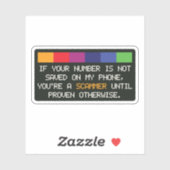 Funny Scammer Warning: Unknown Number Alert シール (シート)