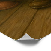 Funny Scarecrow Bathroom Print, Rustic Toilet ポスター (角)