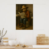Funny Scarecrow Bathroom Print, Rustic Toilet ポスター (キッチン)