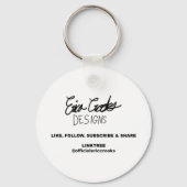 Funny scared cartoon face キーホルダー (裏面)