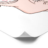 Funny scared cartoon face ポスター (角)