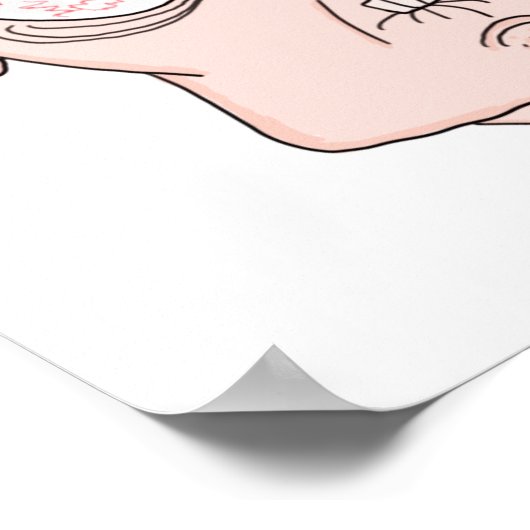 Funny scared cartoon face ポスター (角)