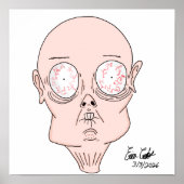 Funny scared cartoon face ポスター (正面)