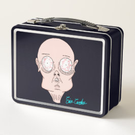 Funny scared cartoon face メタルランチボックス