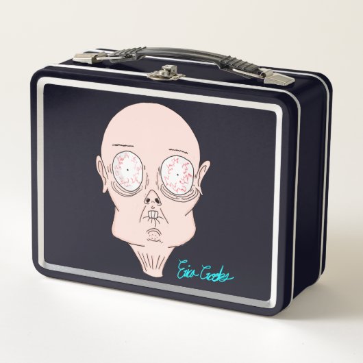 Funny scared cartoon face メタルランチボックス (正面)