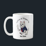 Funny  Schipperke Dog Business Suit Coffee  コーヒーマグカップ<br><div class="desc">Celebrate your love of dogs and your sense of humor with this unique cartoon-style mug featuring your favorite canine companion. This design tells the story of a "working dog" in a distinctive way, showcasing a stylish puppy ready to start his day with a bow tie and a hot cup of...</div>