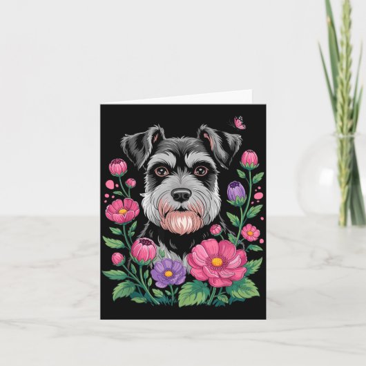 Funny Schnauzer Art For Women Schnauzer Dog Lover  カード (正面)