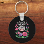 Funny Schnauzer Art For Women Schnauzer Dog Lover  キーホルダー (正面)