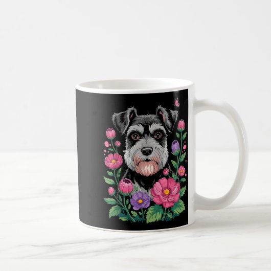 Funny Schnauzer Art For Women Schnauzer Dog Lover  コーヒーマグカップ (右)