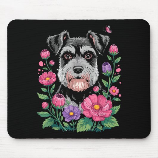 Funny Schnauzer Art For Women Schnauzer Dog Lover マウスパッド (正面)