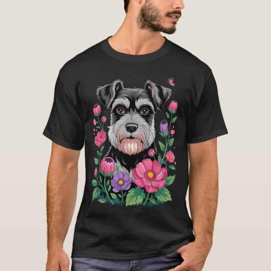 Funny Schnauzer Art For Women Schnauzer Dog Lover  Tシャツ (正面)