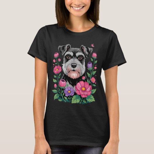 Funny Schnauzer Art For Women Schnauzer Dog Lover Tシャツ (正面)