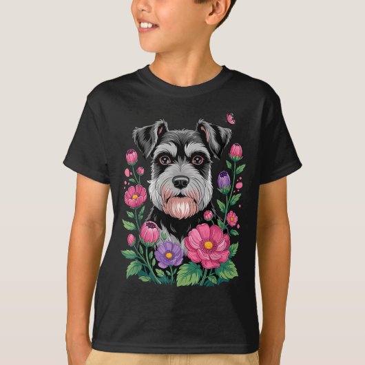 Funny Schnauzer Art For Women Schnauzer Dog Lover  Tシャツ (正面)