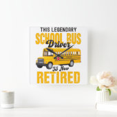 Funny school bus driver retirement Retired men スクエア壁時計 (ホーム)